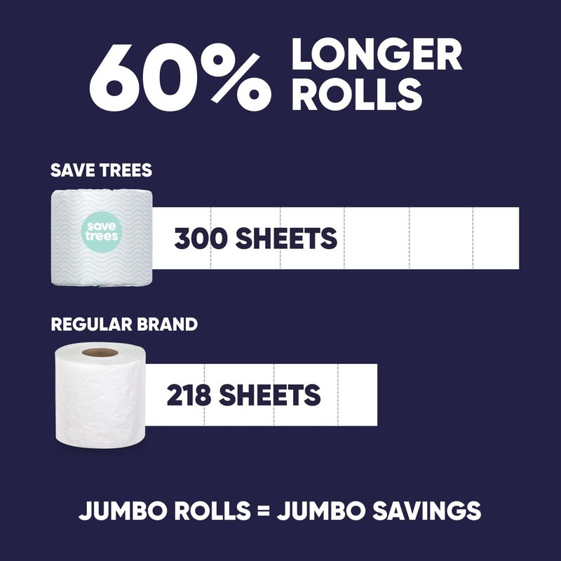 SAVE TREES Bamboo Toilet Paper -24 Rolls Of Septic Safe Organic Toilet Paper 3-ply, 300 Sheets Per Roll - PFAs Free, FSC Certified, Plastic & Chemical Free - For Home, Boat & RV Use - Image 4